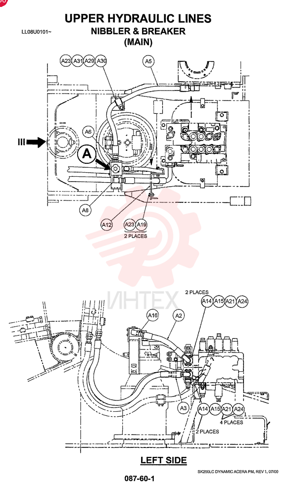 UPPER HYD LINES (NIBBLERS & BREAKERS) LQ03H00020F1 (1)