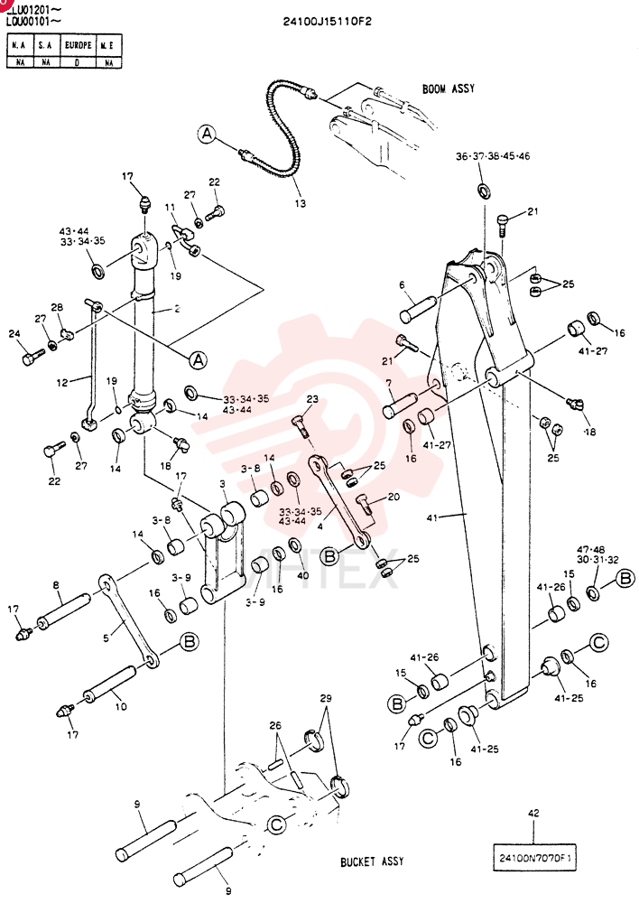 ARM ASSY, 3.66M 24100J15110F2