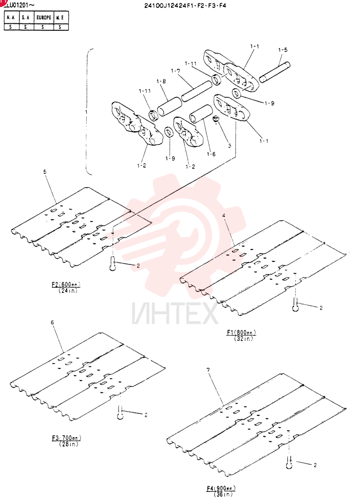 INSTAL,CRAWLER TRACK 24100J12424F1