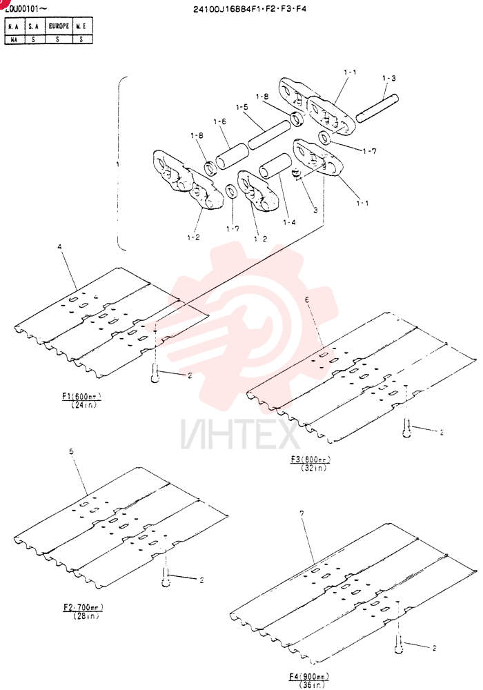 INSTAL,CRAWLER TRACK 24100J16884F1
