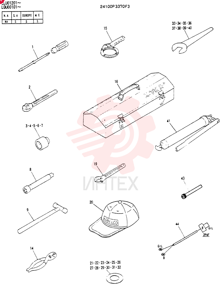 Схема (SK250LC) - MARK IV EXCAVATOR ASN LLU1201 (NA) (1/95-12/95) 24100P3370F3