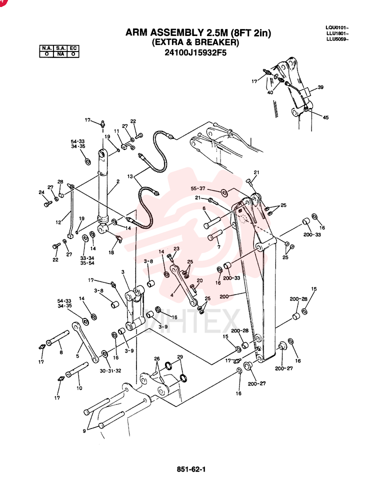 ARM ASSY., 2.5M (EXTRA & BREAKER) (OPTION - N.A., E.C.) 24100J15932F5 (2)