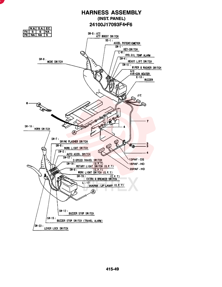 WIRE HARNESS ASSY. (N.A., S.A.) 24100J17093F4