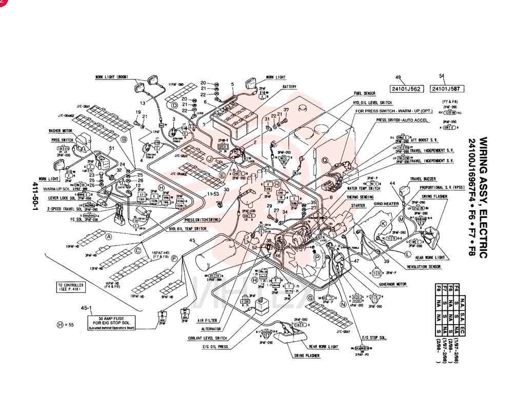 WIRING ASSY, ELECTRIC (N.A., S.A.,), F4: F4, Remarks: 1/1/97~2/9/98 24100J16967F4 (1)