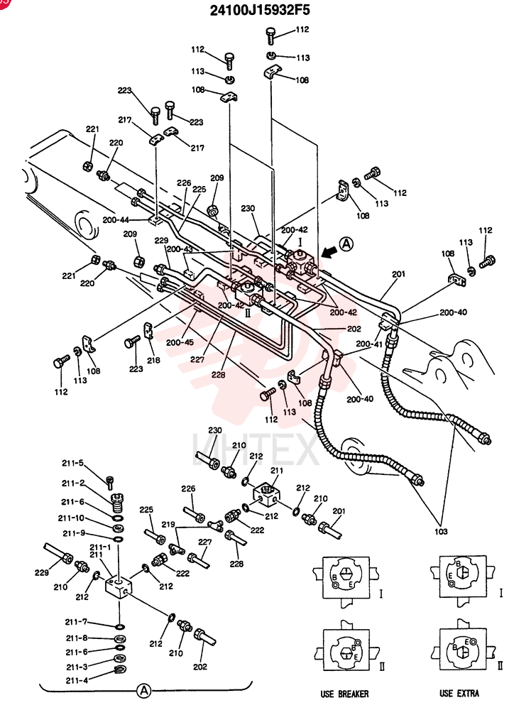 ARM ASSY., 2.5M (EXTRA & BREAKER) (OPTION - N.A., E.C.) 24100J15932F5 (1)