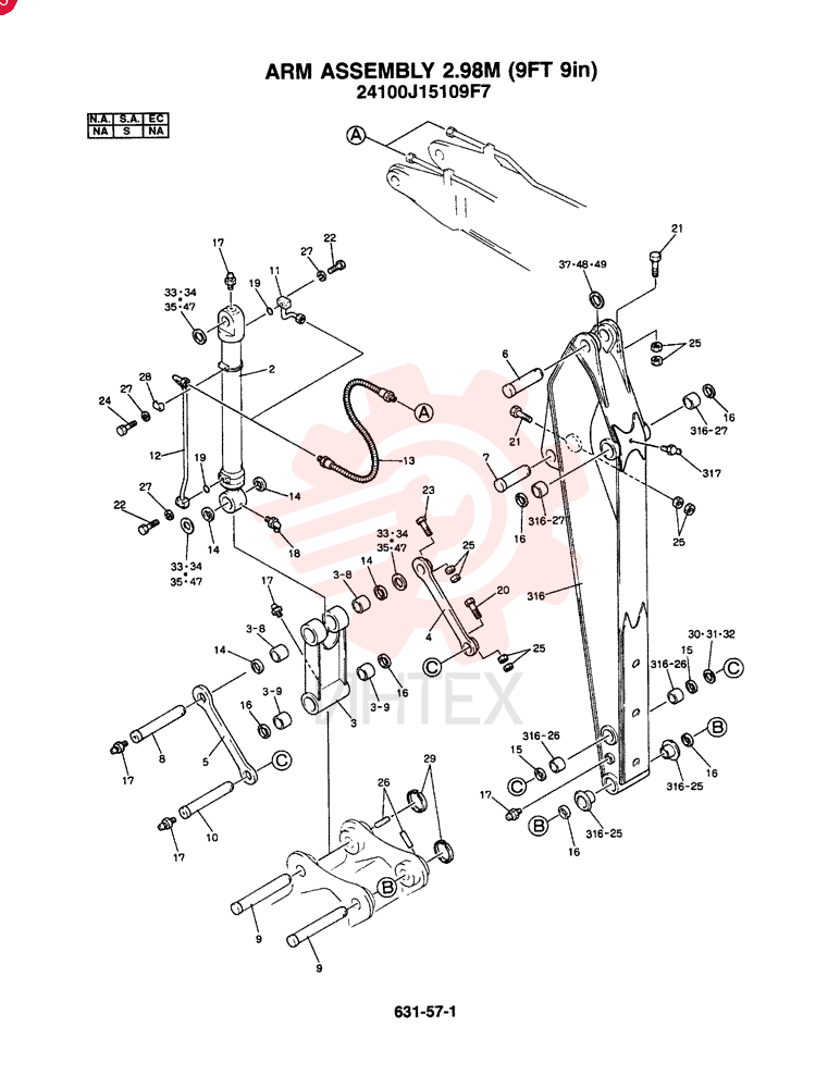 ARM ASSY., 2.9M (STANDARD - S.A.)