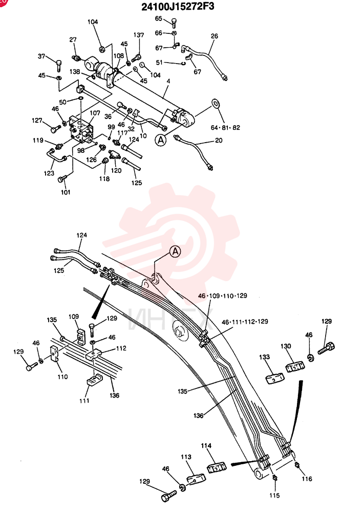BOOM ASSY., 6.02M (E AND B W/BOOM AND ARM SAFETY) (OPTION - N.A., EC) 24100J15272F3 (3)