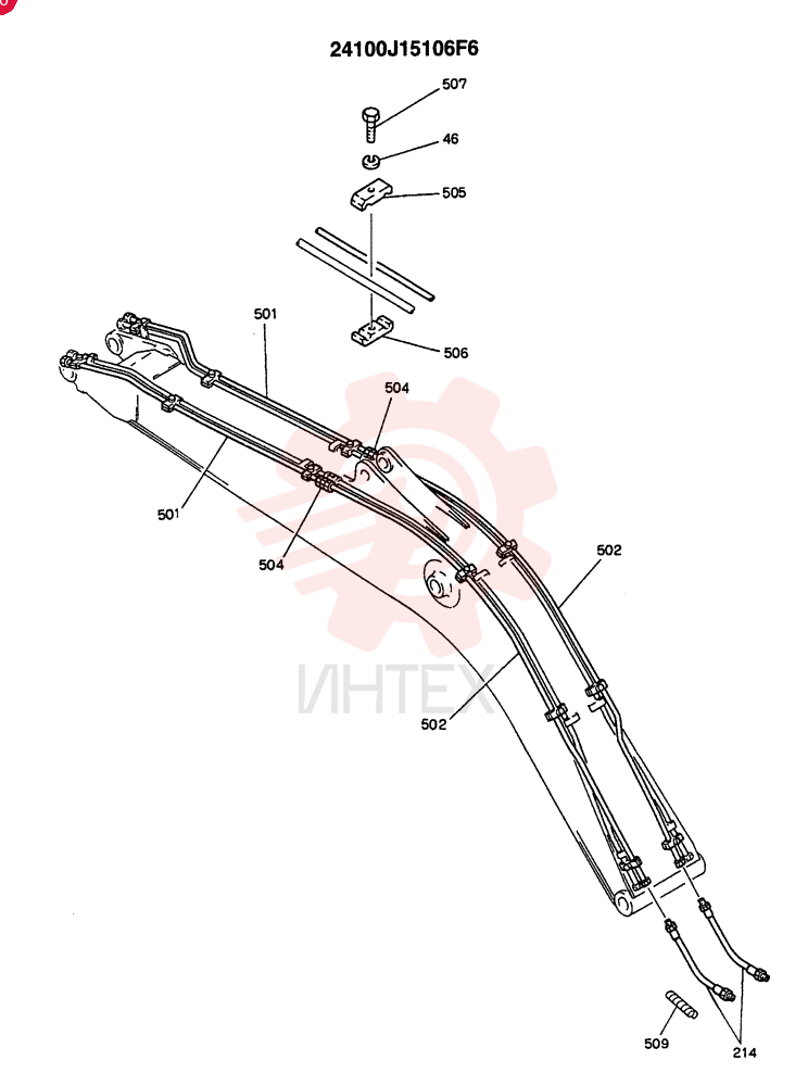 BOOM ASSY., 6.02M (EXTRA - OPTIONAL N.A., EC) 24100J15106F6 (1)