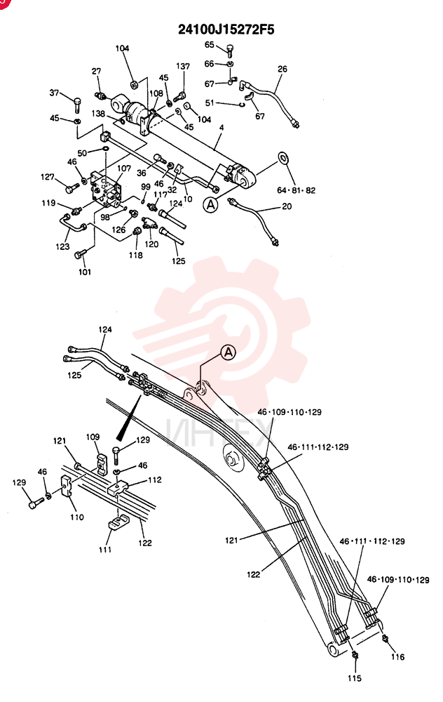 BOOM ASSY., 6.02M (EXTRA W/B AND A SAFETY) (OPTION - N.A., EC) 24100J15272F5 (2)
