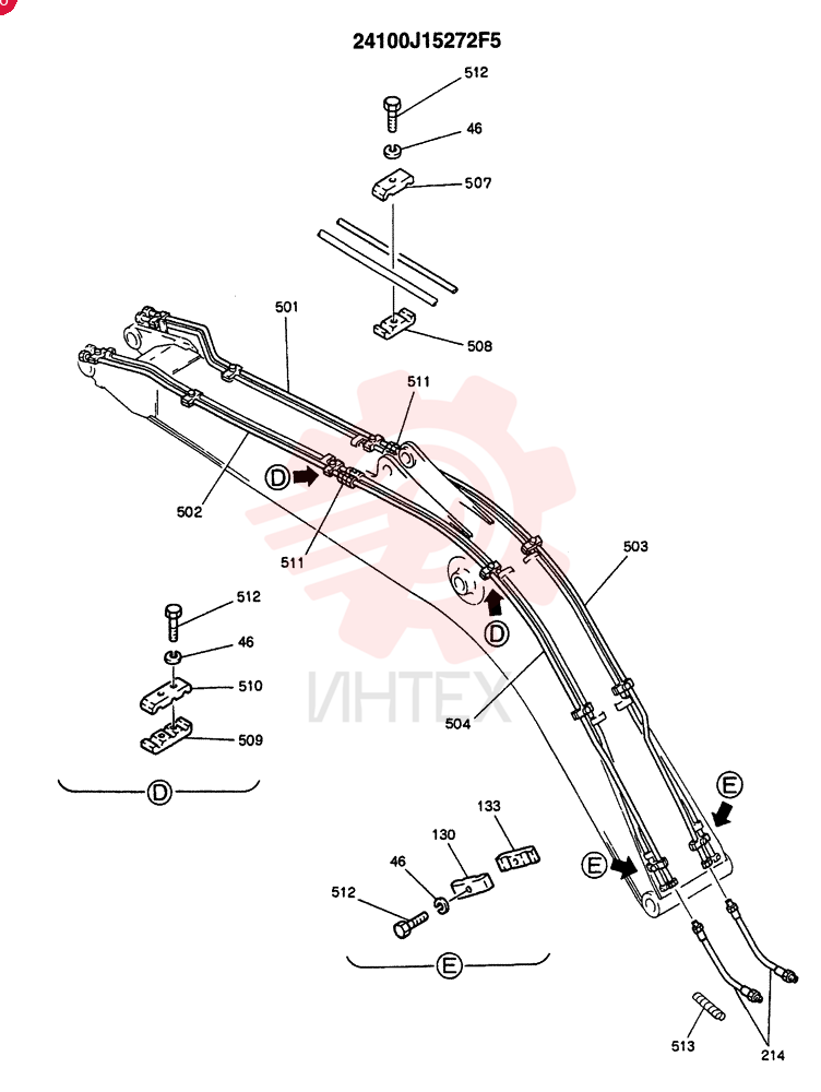 BOOM ASSY., 6.02M (EXTRA W/B AND A SAFETY) (OPTION - N.A., EC) 24100J15272F5 (1)
