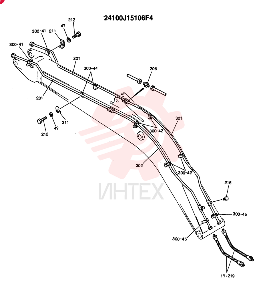 BOOM ASSY., 6.02M (NIBBLER AND BREAKER OR BREAKER) (OPTION-N.A., EC) 24100J15106F4 (1)