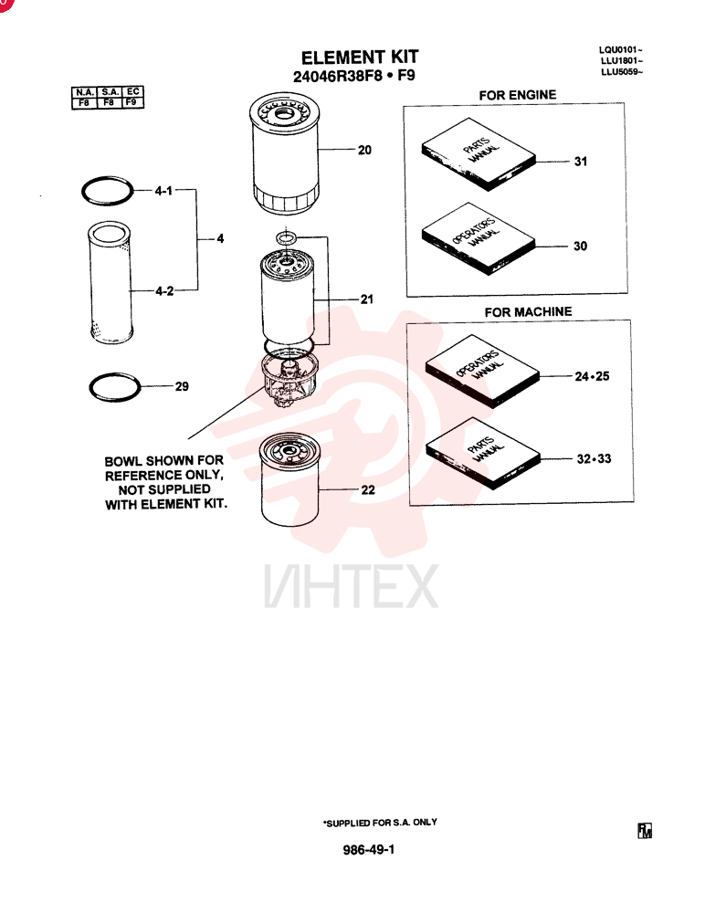 ELEMENT KIT (N.A., S.A.), F8: F8