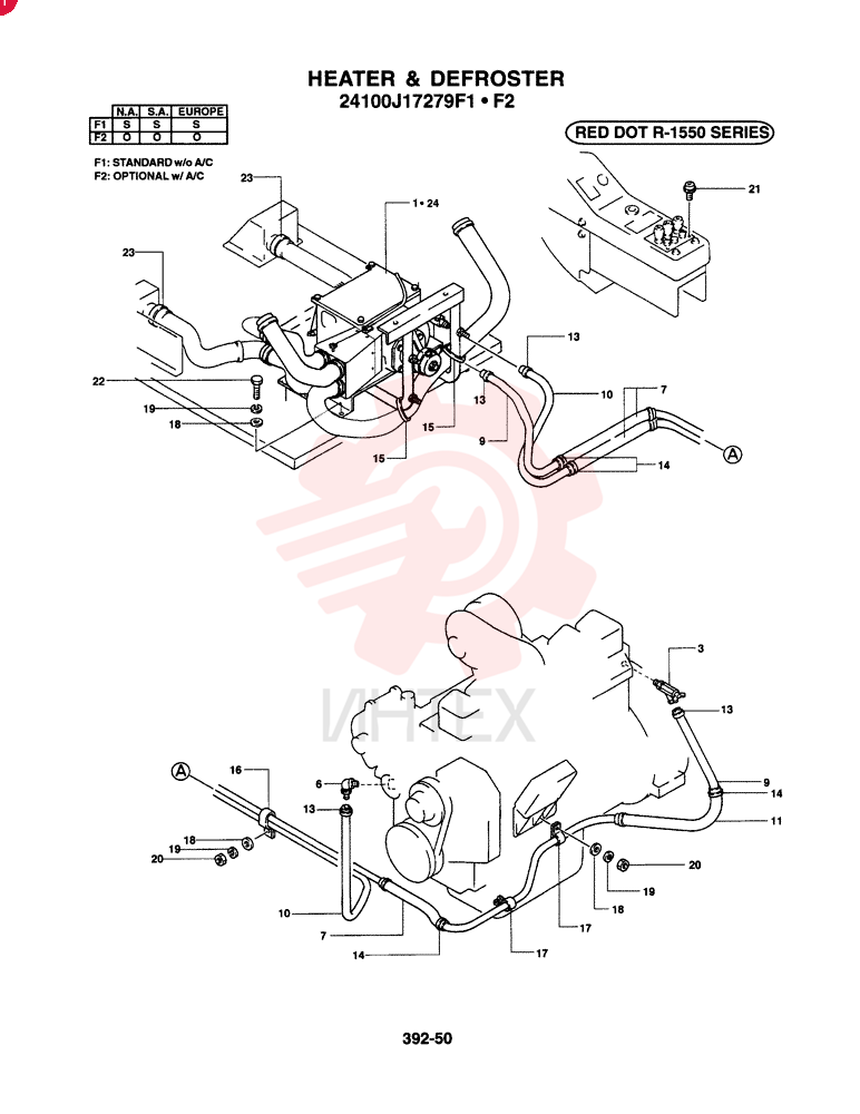 HEATER AND DEFROSTER (STANDARD) (N.A., S.A., EUROPE), F1: F1