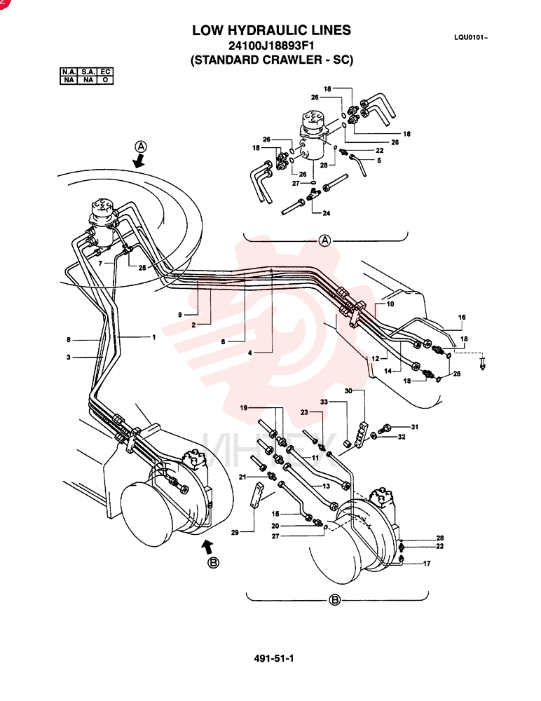 LOW HYDRAULIC LINES (STANDARD CRAWLER-SC) 24100J18893F1
