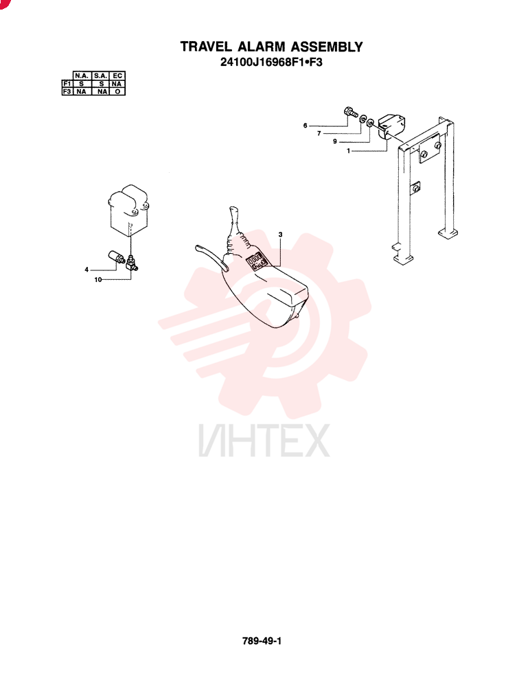 TRAVEL ALARM ASSY. (STD. -N.A., SA) 24100J16968F1