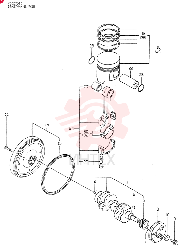 CRANKSHAFT & PISTON(A) 3TNE74-NYB