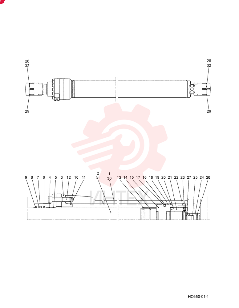 HYDRAULIC CYLINDER,Double Acting, 105mm Rod, 1635mm Stroke