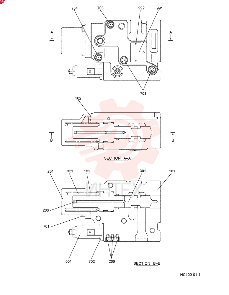 HYDRAULIC VALVE YN30V00104F1 (2)