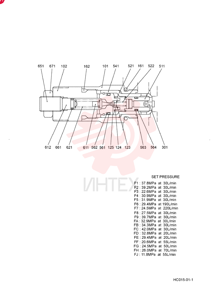 VALVE ASSY, PORT RELIEF YN22V00002F1-FJ