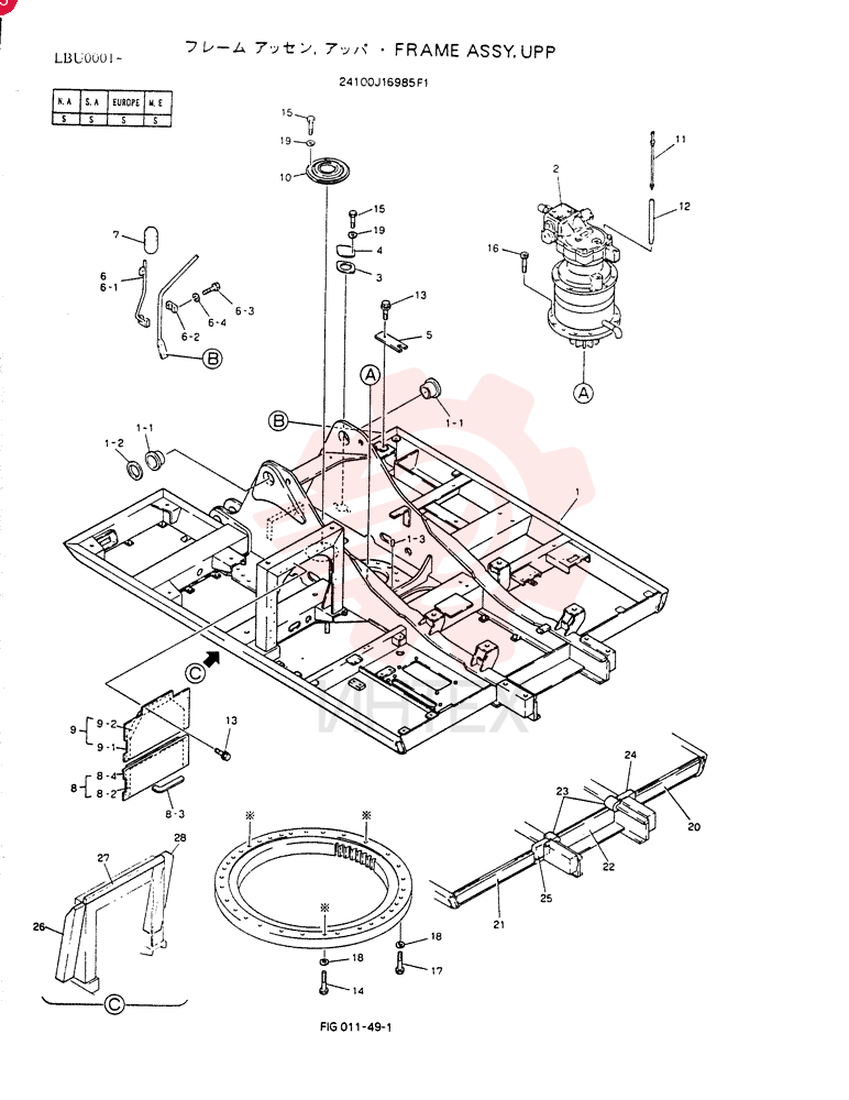 FRAME ASSY, UPP 24100J16985F1