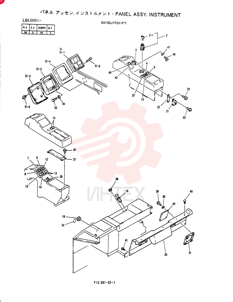 PANEL ASSY, INSTRUMENT 24100J17011F7