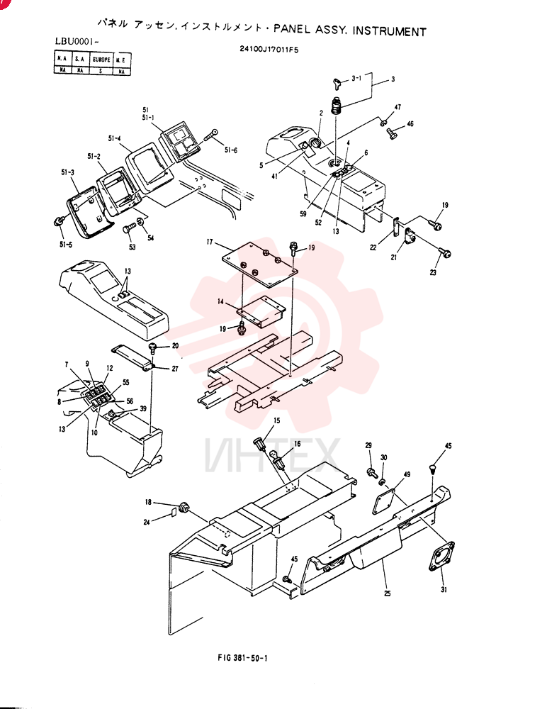 PANEL ASSY, INSTRUMENT 24100J17011F5