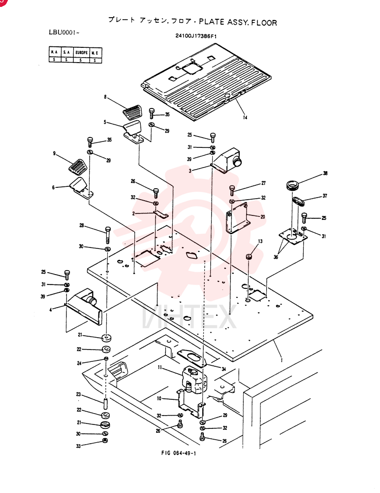 PLATE ASSY, FLOOR 24100J17386F1