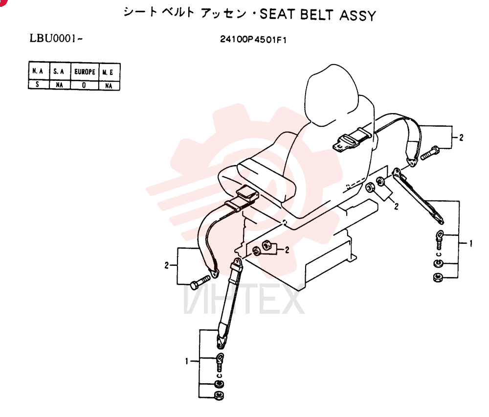SEAT BELT ASSY 24100P4501F1