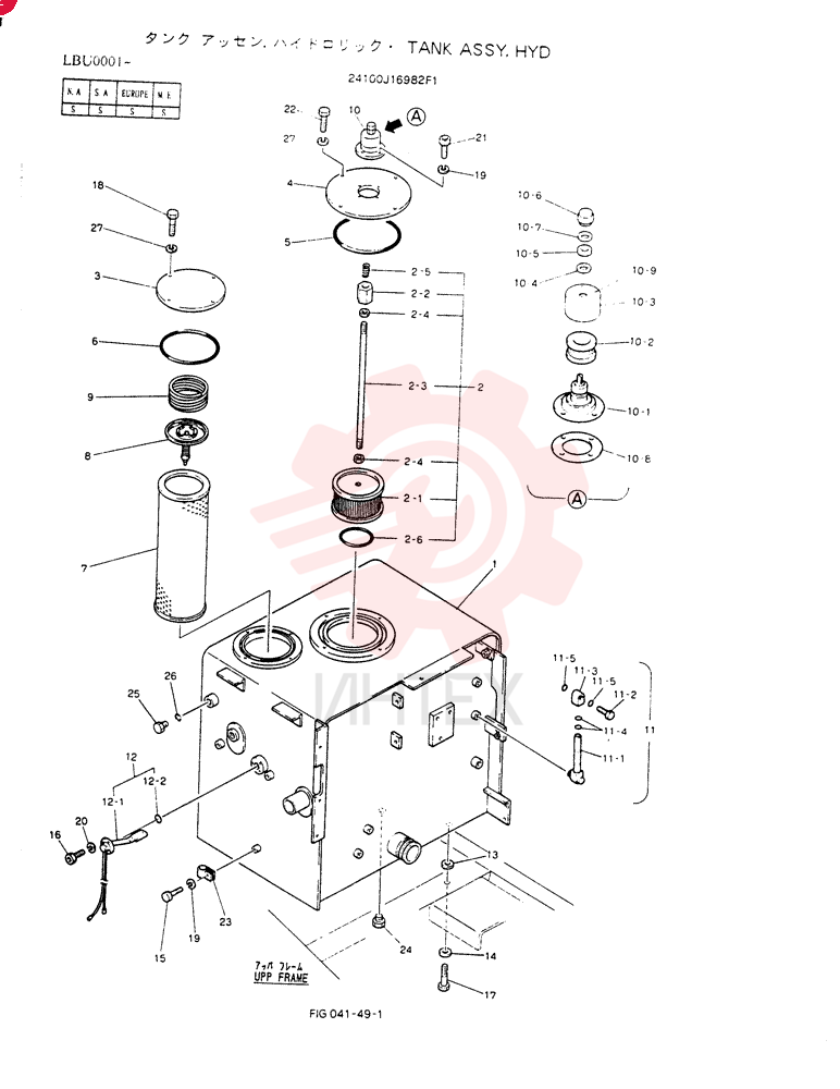 Схема (SK270LC) - MARK IV EXCAVATOR LBU0001 - (1/96-12/00) 24100J16982F1