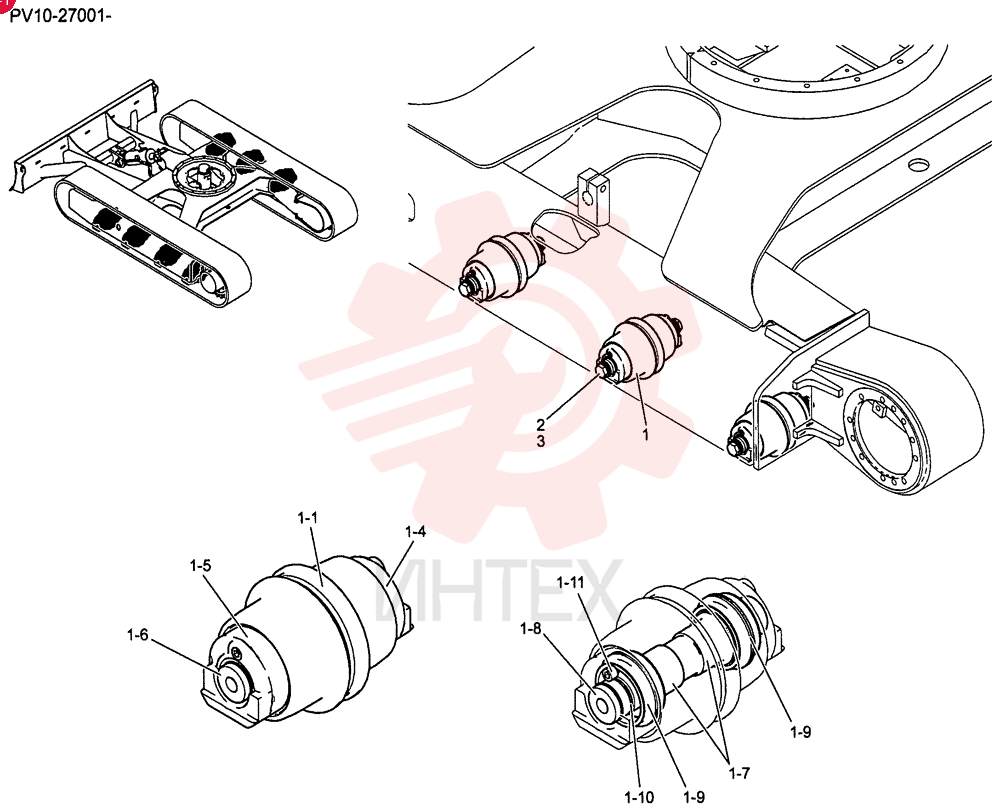 ROLLER ASSY, TRACK PV64D00013F1