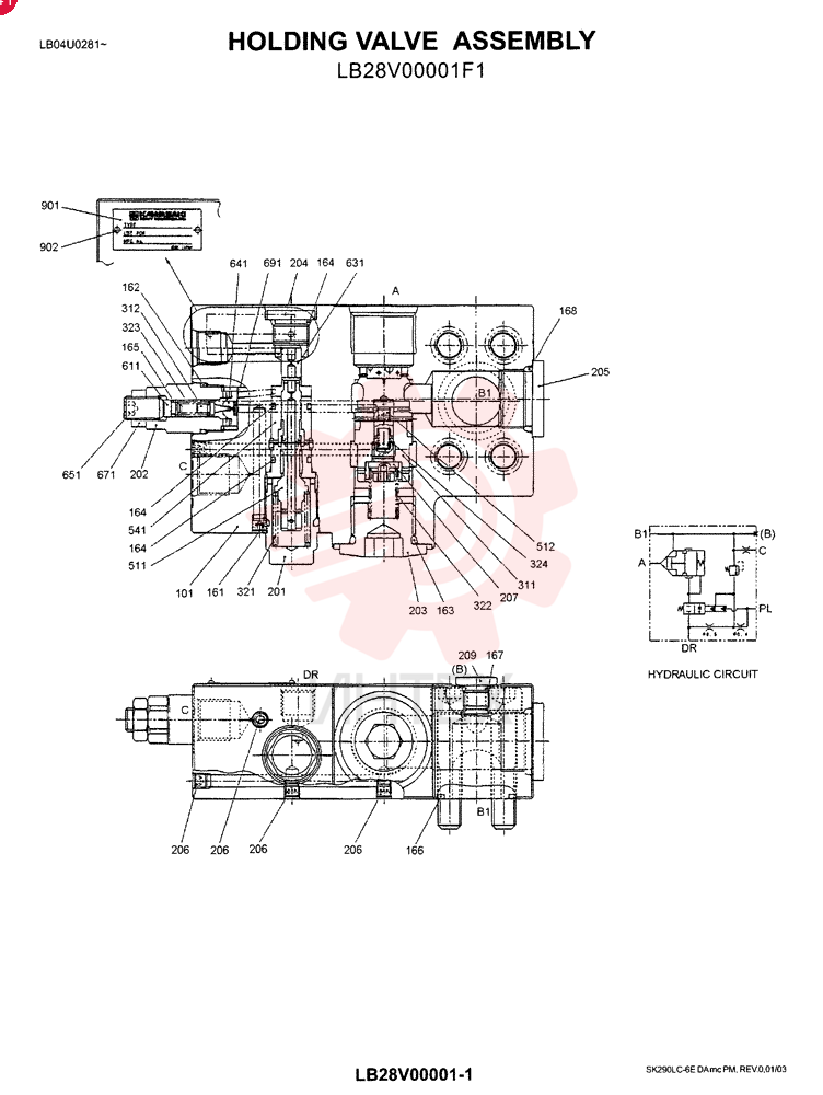 VALVE ASSY, HOLDING LB28V00001F1