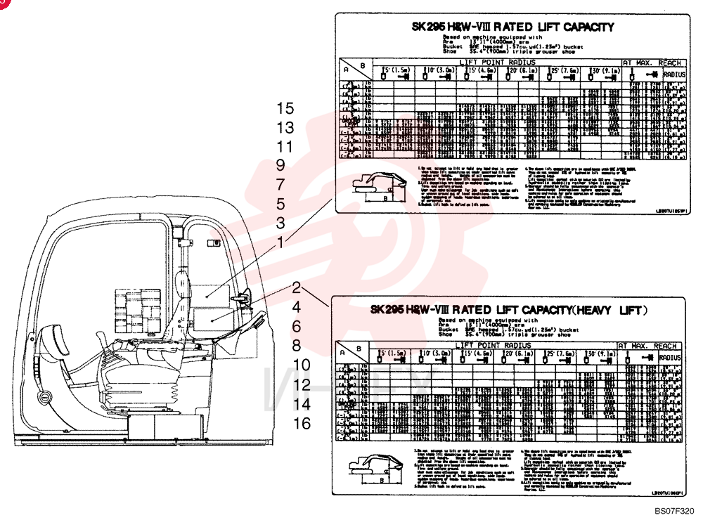 Decal, 600mm (Triple Grouser) Standard w/3200mm Arm LB20TU1045P1
