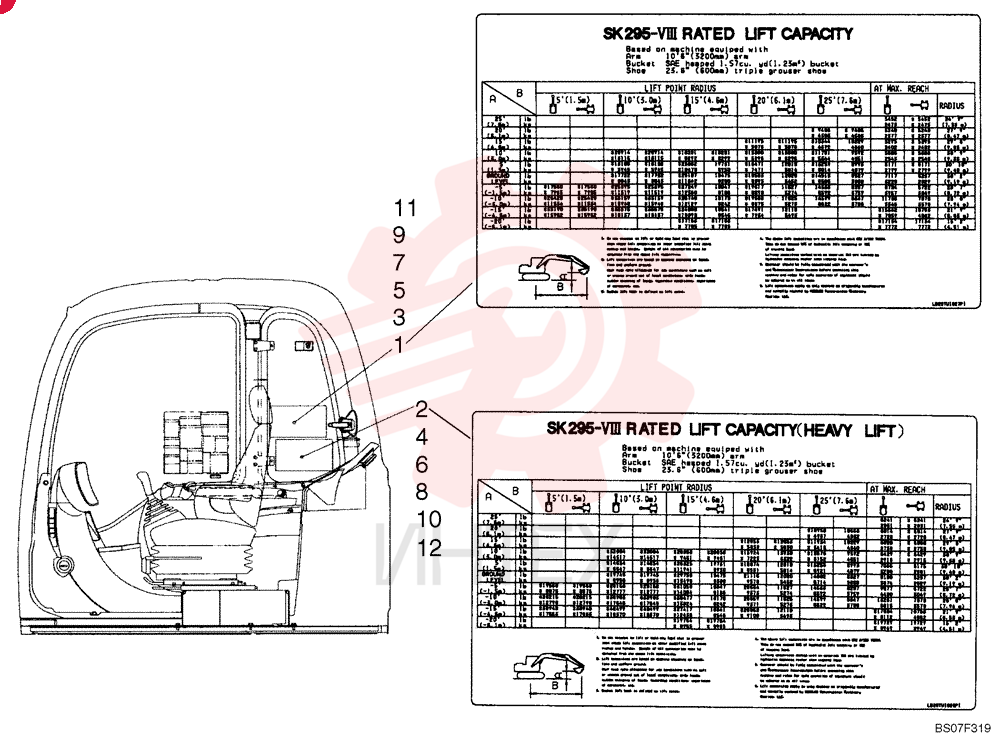 Decal, 600mm (Triple Grouser) Standard w/3200mm Arm LB20TU1027P1