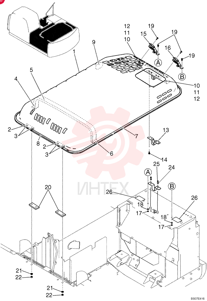 Hood (Bonnet) Assembly, Incls. Refs. 1 - 14