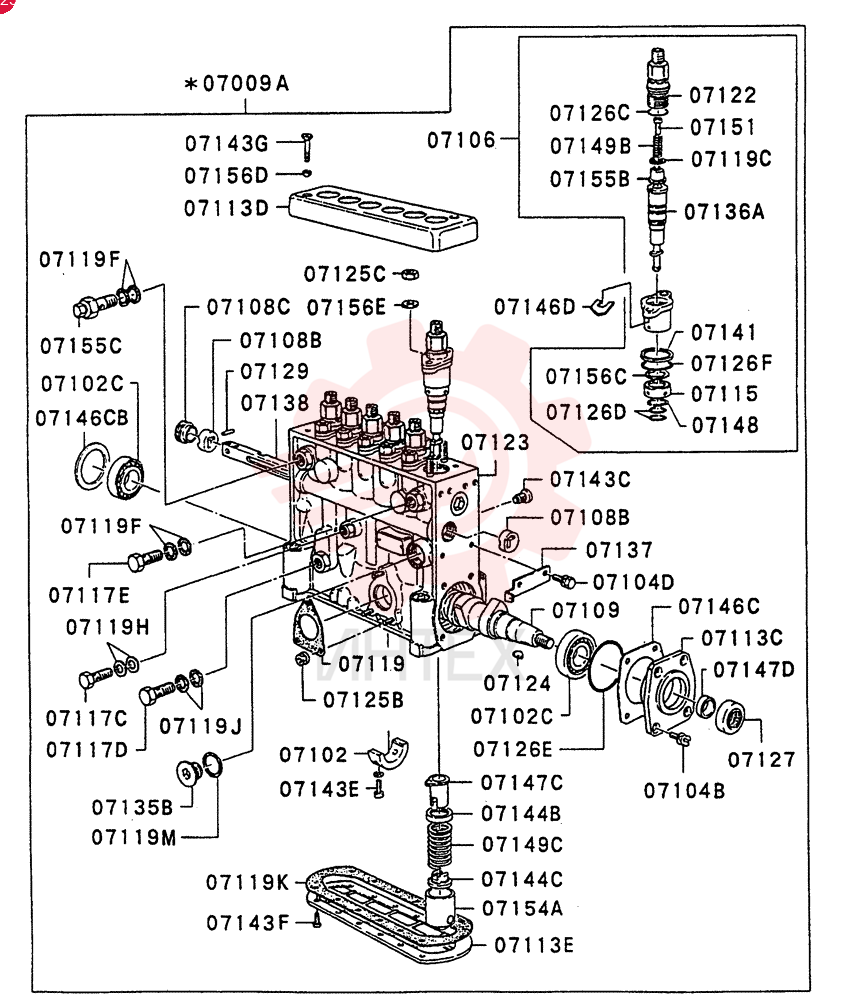 BEARIN& INJECTION PUMP BODY  9107-1