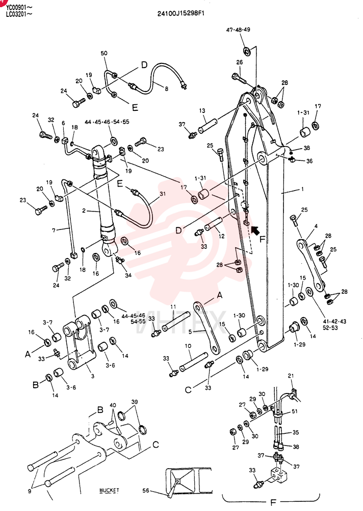 Схема (SK300-2) - MARK III EXCAVATOR ASN LC03201 (1/93-12/03) 24100J15298F1