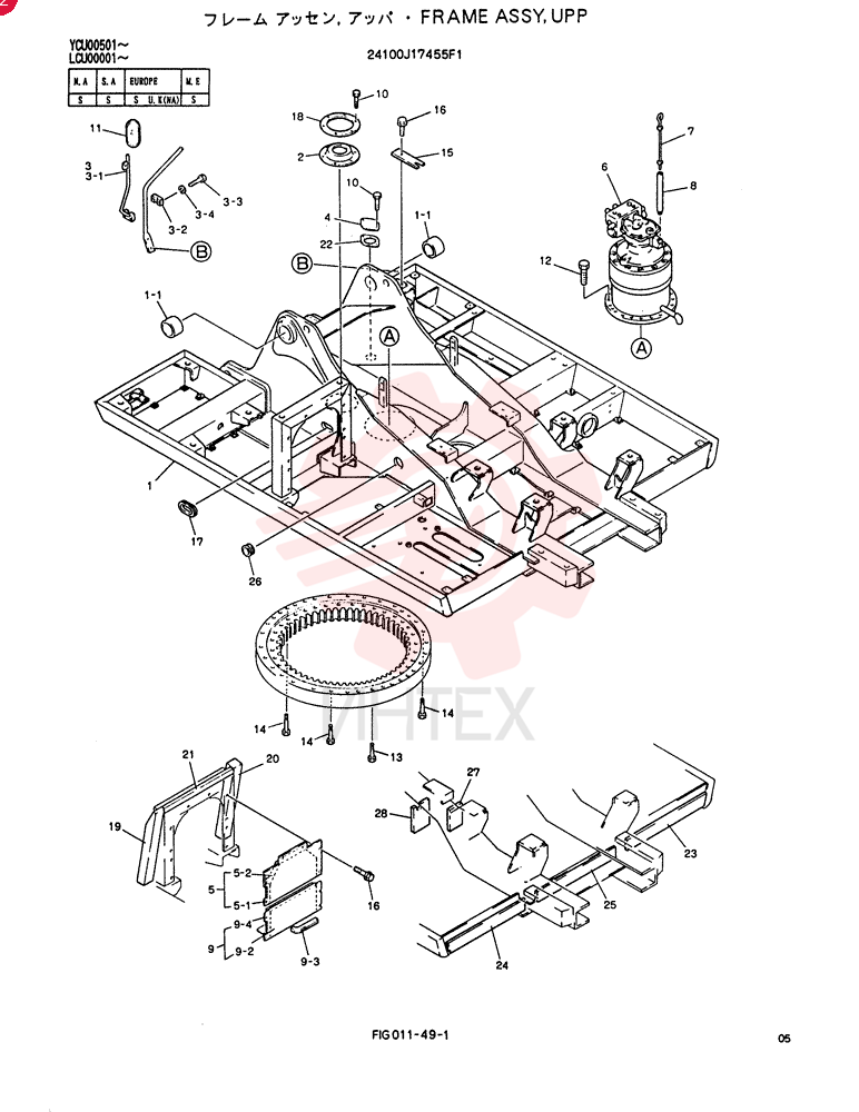 FRAME ASSY, UPP 24100J17455F1