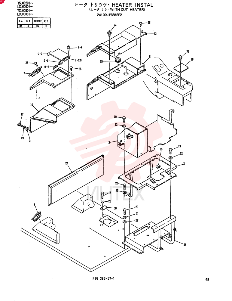 HEATER INSTAL (WITH OUT HEATER) 24100J17282F2