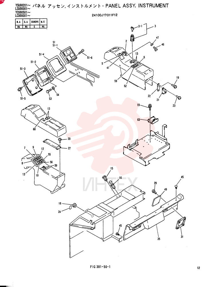 PANEL ASSY, INSTRUMENT 24100J17011F12