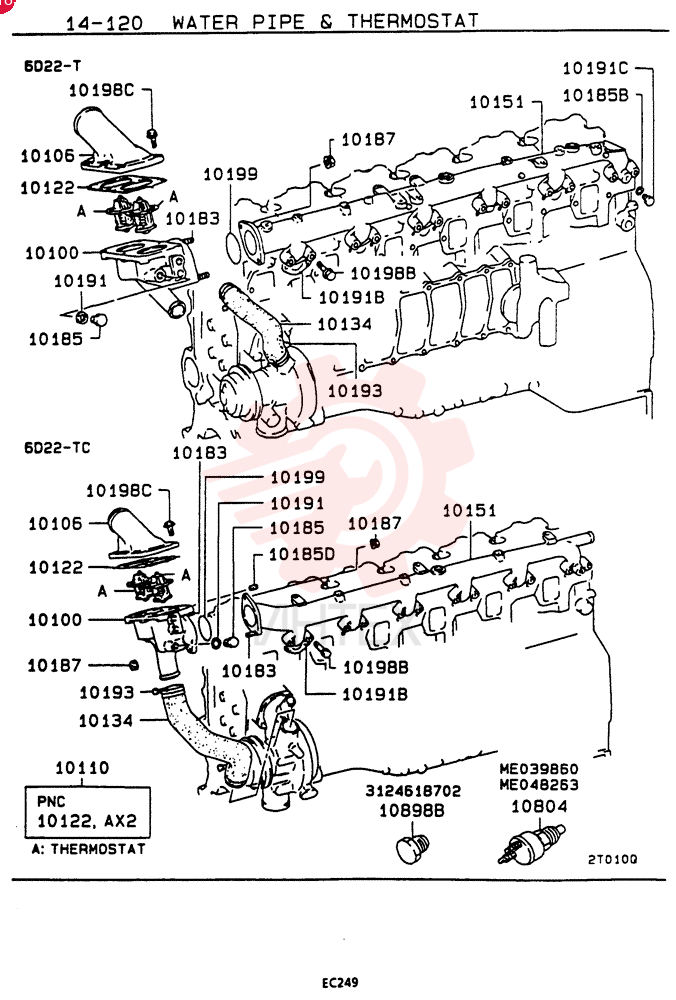 CASE, THERMOSTAT, 6D221, Start Serial: 9107.1-