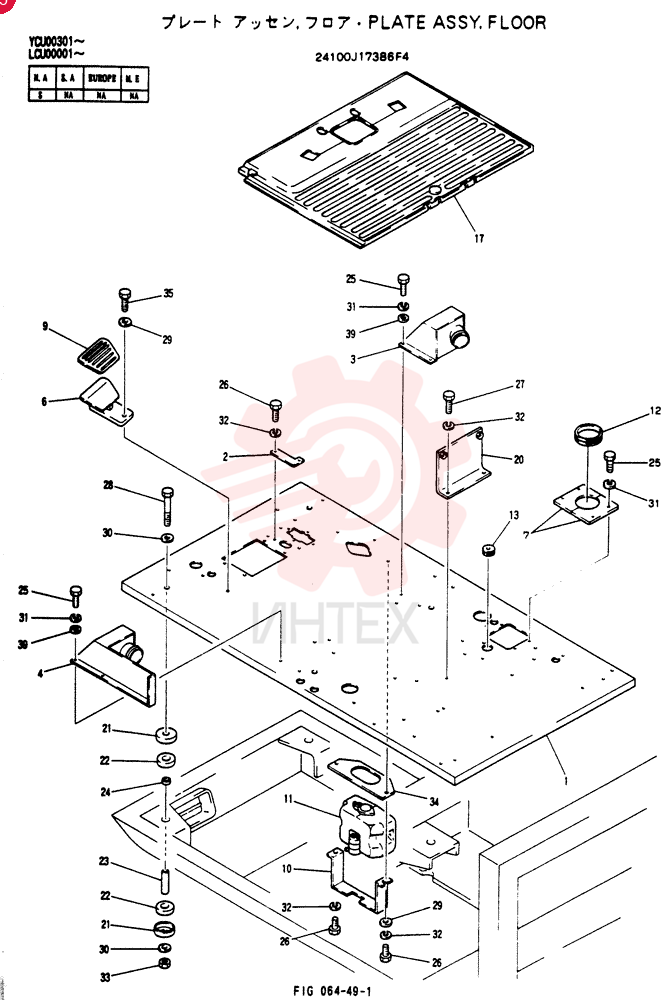 PLATE ASSY, FLOOR 24100J17386F4