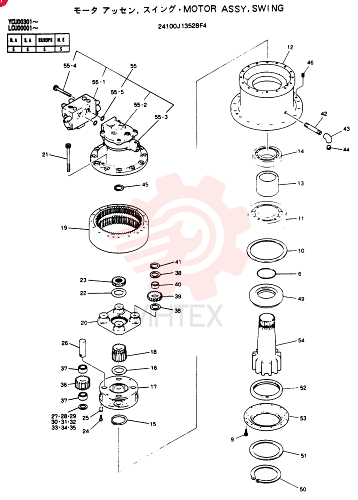Схема (SK300) - MARK IV EXCAVATOR BTW LCU0001 - LCU0100 (1/95-12/99) 24100J13528F4