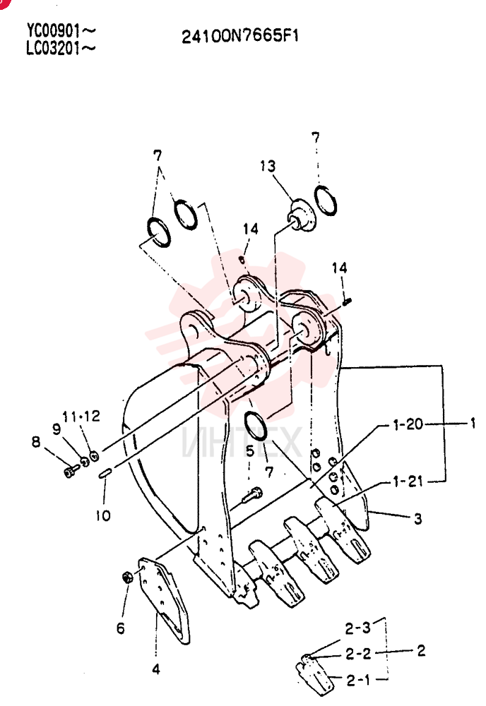 BUCKET ASSY. 1.-0M3