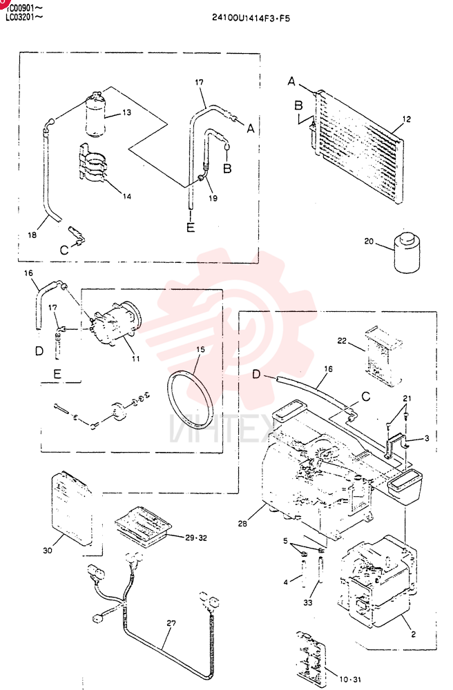 CONDITIONER ASSY,AIR, Serial Range: YC00901-YC00907