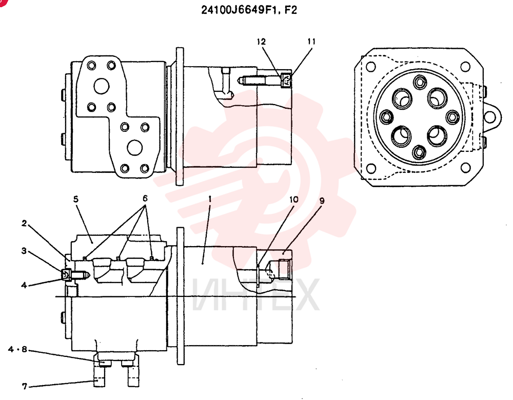 JOINT ASSY, SWIVEL CONSISTS OF THE FOLLOWING PARTS 24100J6649F1