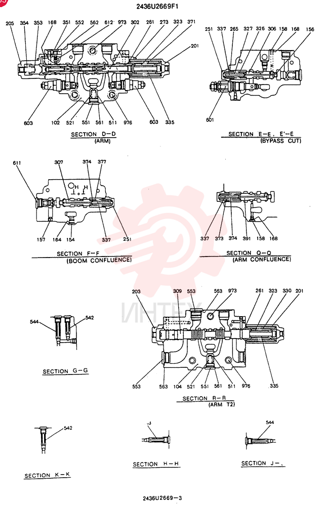 Схема (SK300LC-2) - MARK III EXCAVATOR ASN YC00901 (1/93-12/93) 2436U2669F1 (2)