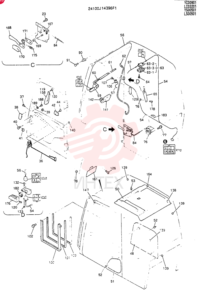 Схема (SK300LC-2) - MARK III EXCAVATOR ASN YC00901 (1/93-12/93) 24100J14396F1 (1)