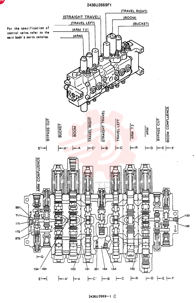Схема (SK300LC-2) - MARK III EXCAVATOR ASN YC00901 (1/93-12/93) 2436U2669F1 (1)