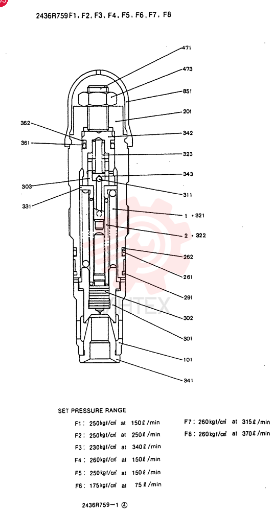 VALVE PRESSURE RELIE 2436R759F1