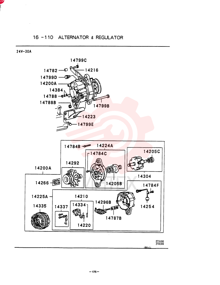 ALTERNATOR,24V, 30 Amp